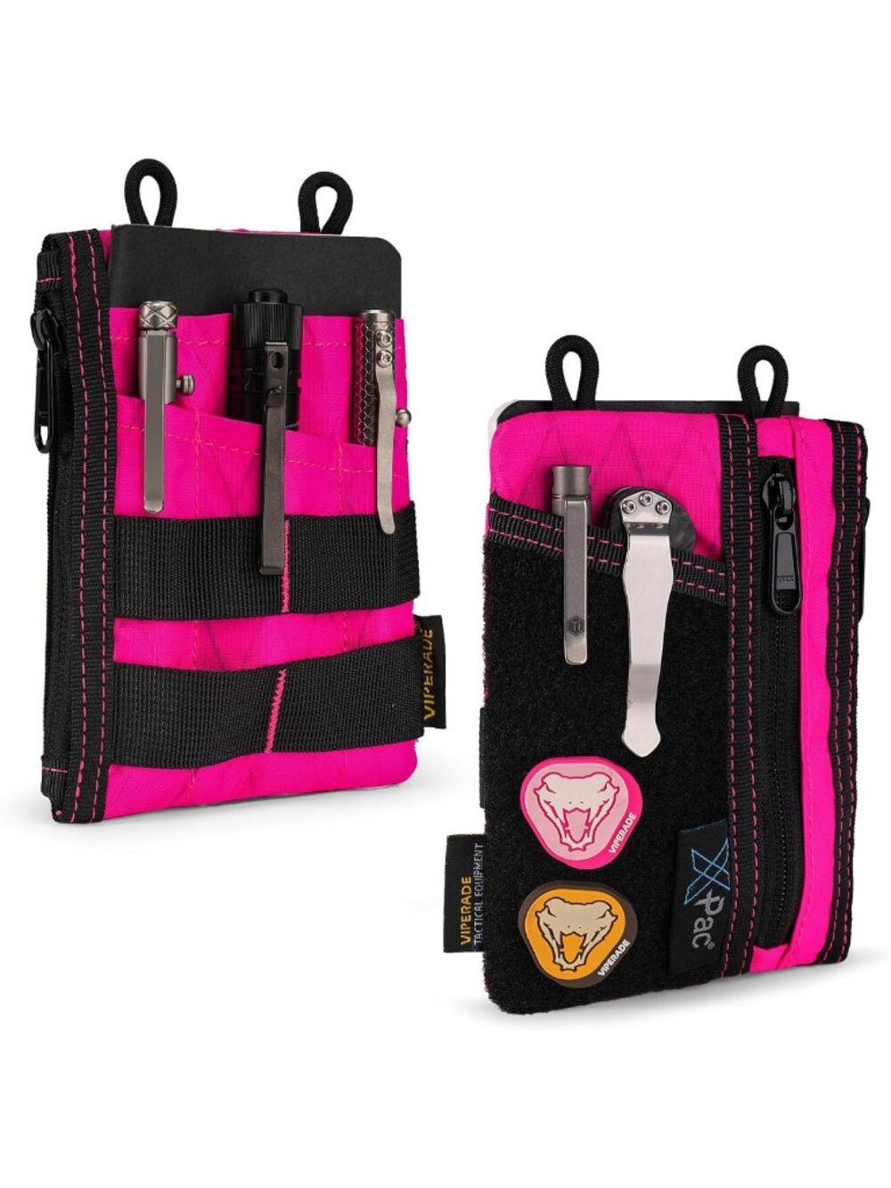 Versatile EDC Pocket Organizer Pouch with 7 Pockets & Customizable Patch Area